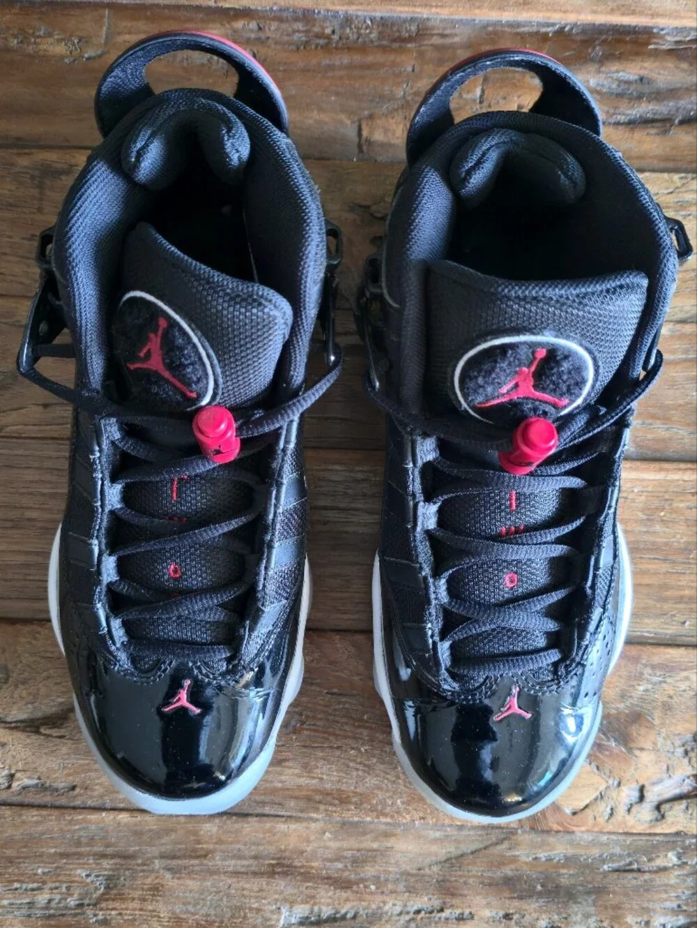 JORDAN 6 RINGS BLACK GYM RED Boy's  Youth Sz 4 SHOES